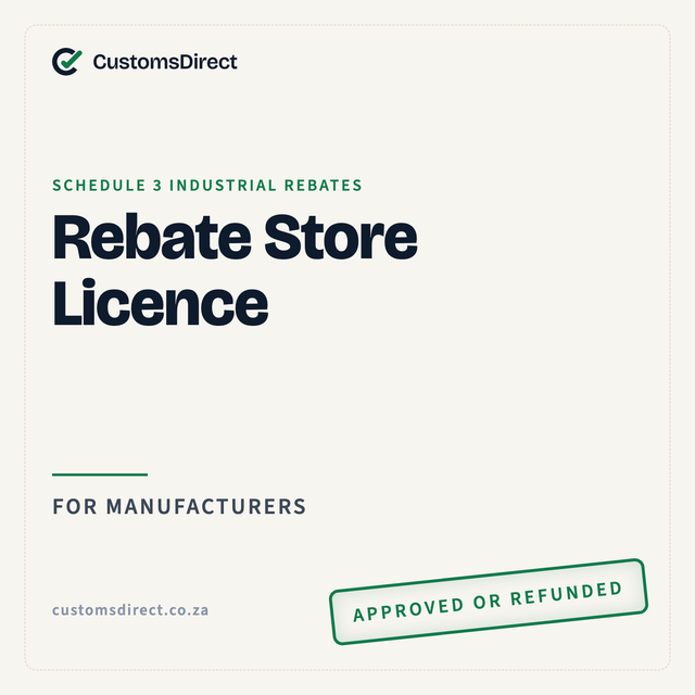 Rebate Store Licence (Schedule 3 Industrial Rebates)