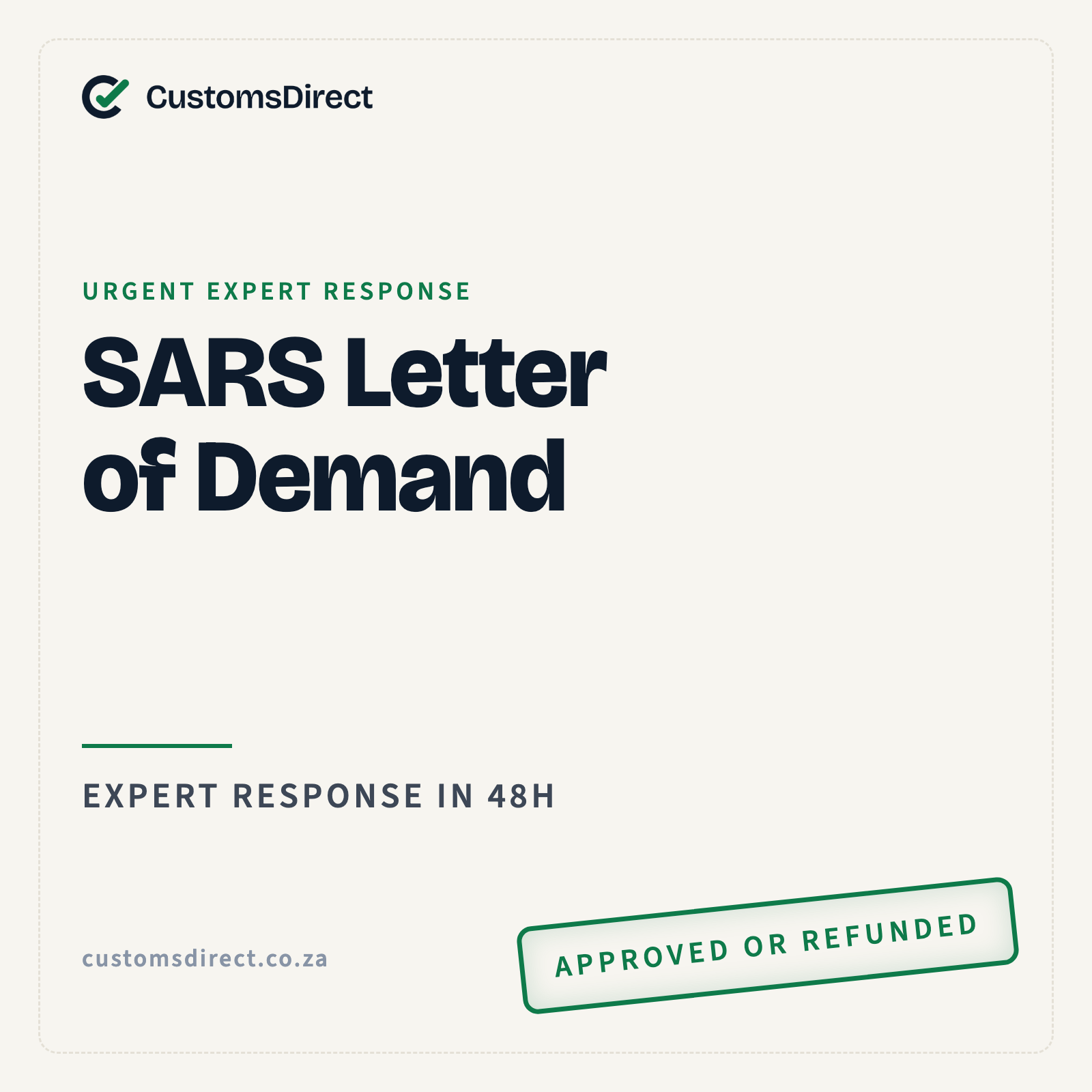 SARS Letter of Demand: Review and Response - CustomsDirect