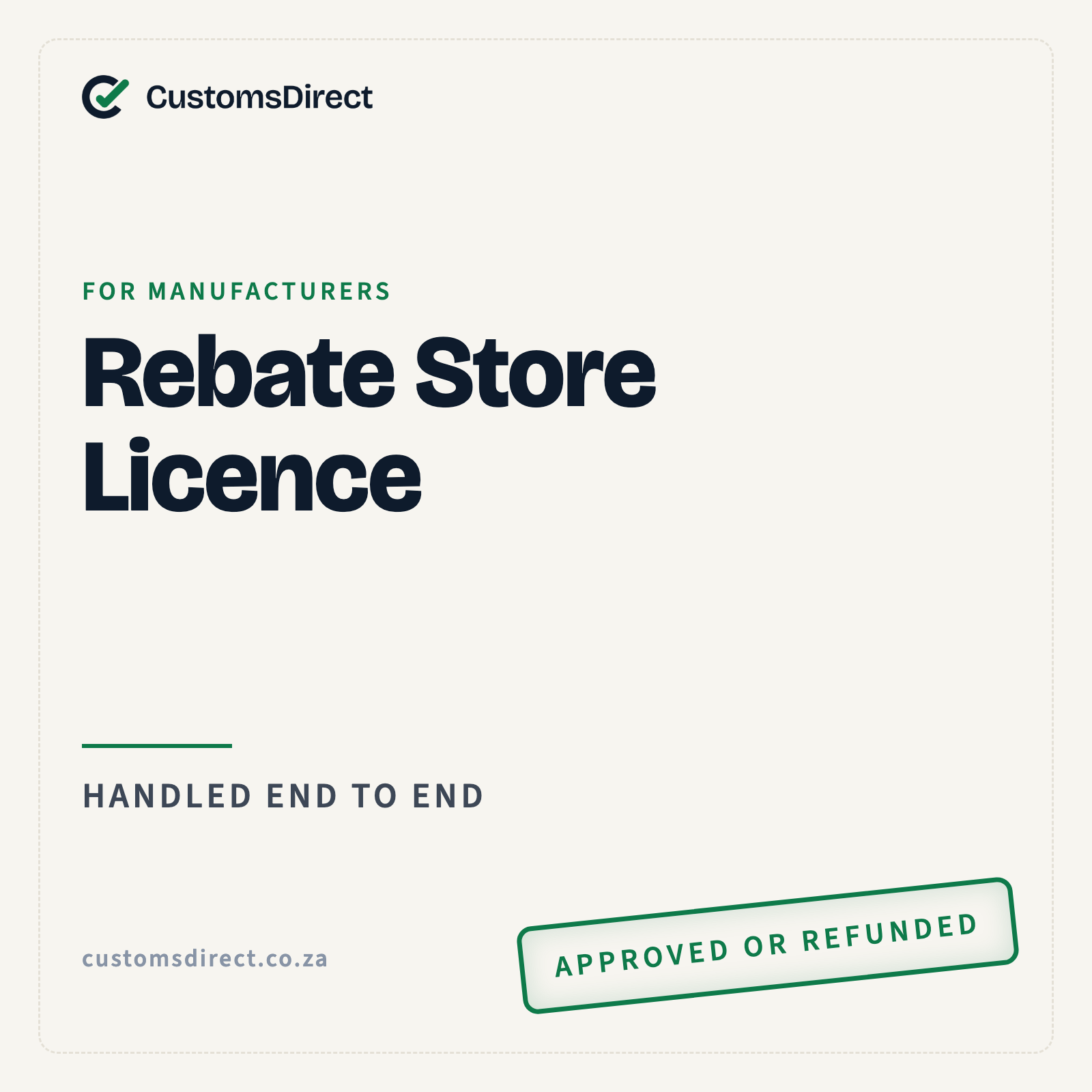 Rebate Store Licence - CustomsDirect